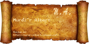 Murár Albert névjegykártya