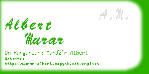 albert murar business card